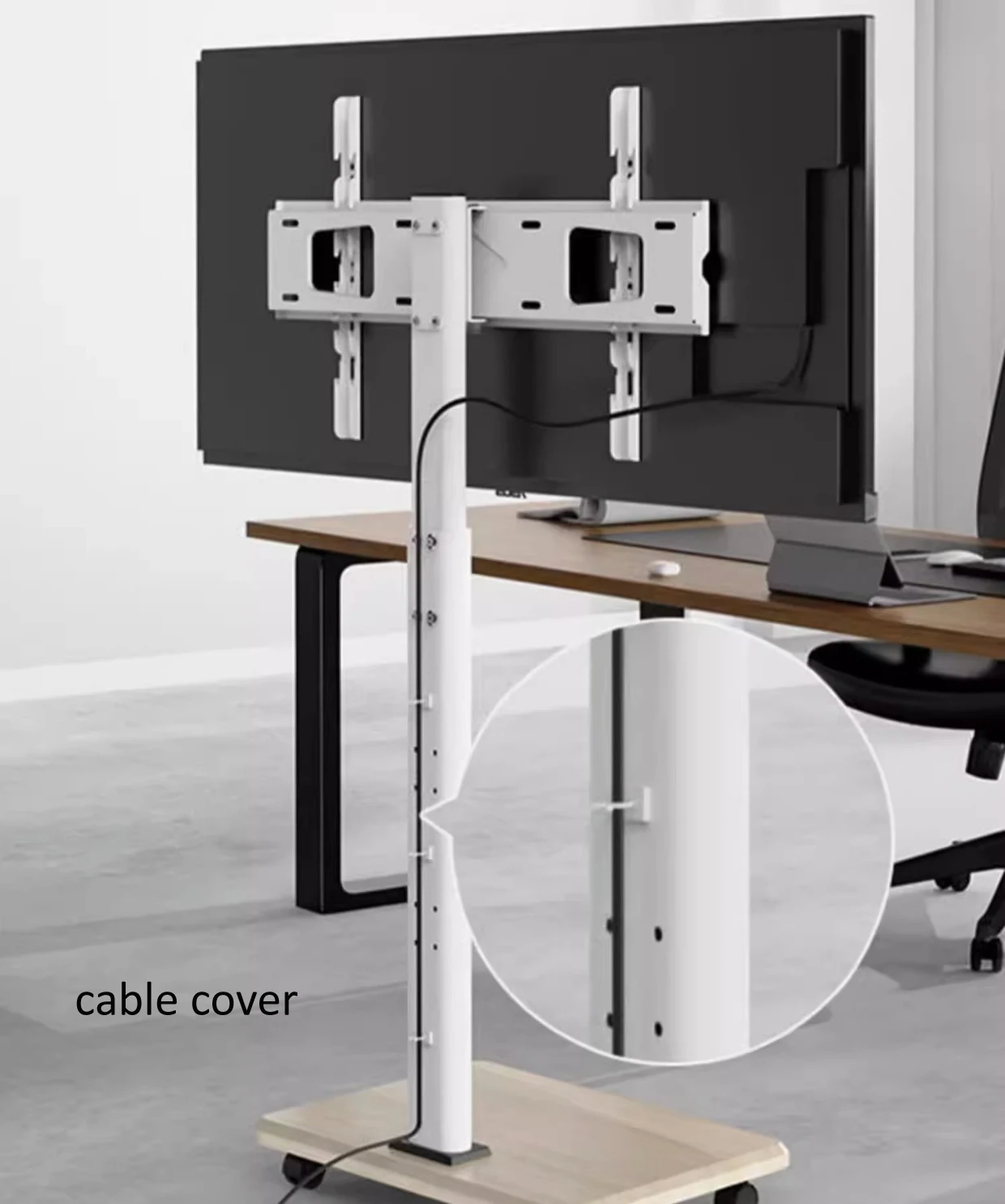 جديد DL-X10 ارتفاع ضبط 40 كجم 32 "-75" LCD TV الطابق حامل عربة عربة 1445 مللي متر مع عجلة الفرامل الأبيض 400x400 600x400 مع الرف