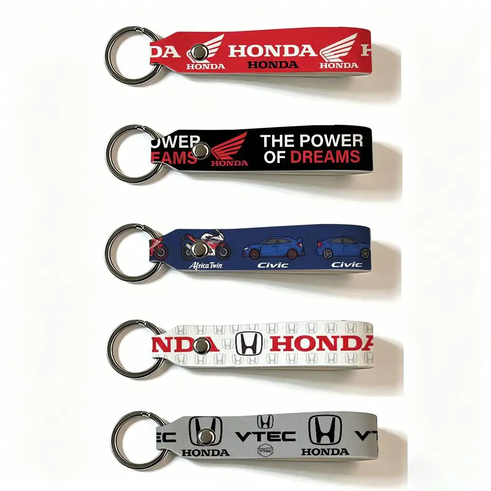 Motorrad HONDA PU-Leder Schlüsselanhänger Minimalistischer Schlüsselhalter Langlebiger Schlüsselorganizer Autoschlüsseltasche Zubehör Geschenk