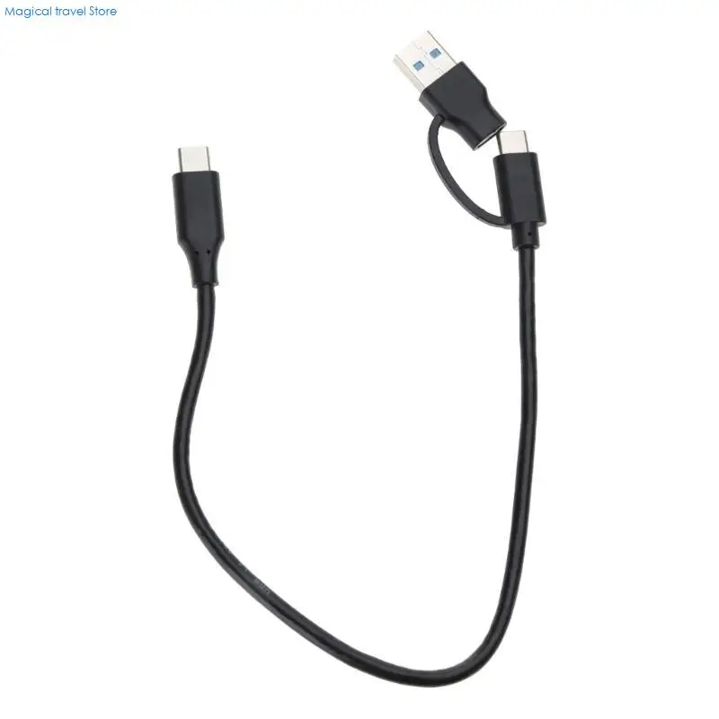 N2UB 2 in 1 USB C Cable USB3.0 C to Type-C Cable USB-A/C to C 10Gbps Data Sync Cable 30cm Length USB C Splitter