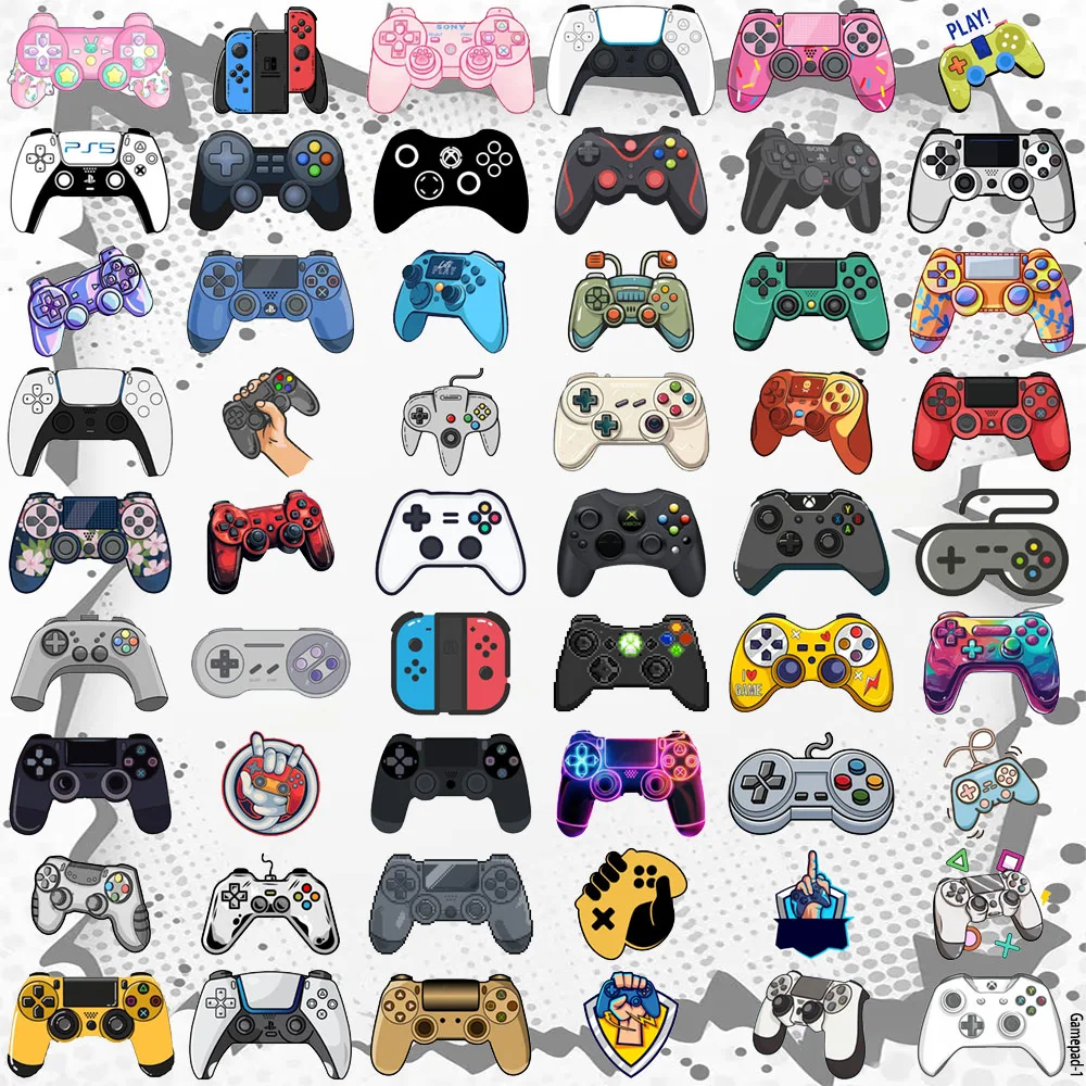 55PCS Game Controller multi-color Graffiti Stickers Ins Decorative Water Cup Handbook DIY Mobile Phone Case Stickers