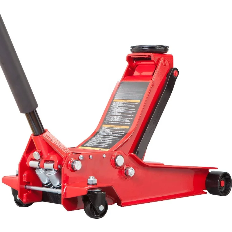 AT84007R Torin Hydraulic Low Profile Service/Floor Jack with Dual Piston Quick Lift Pump, 4 Ton (8,000 lb) Capacity, Red