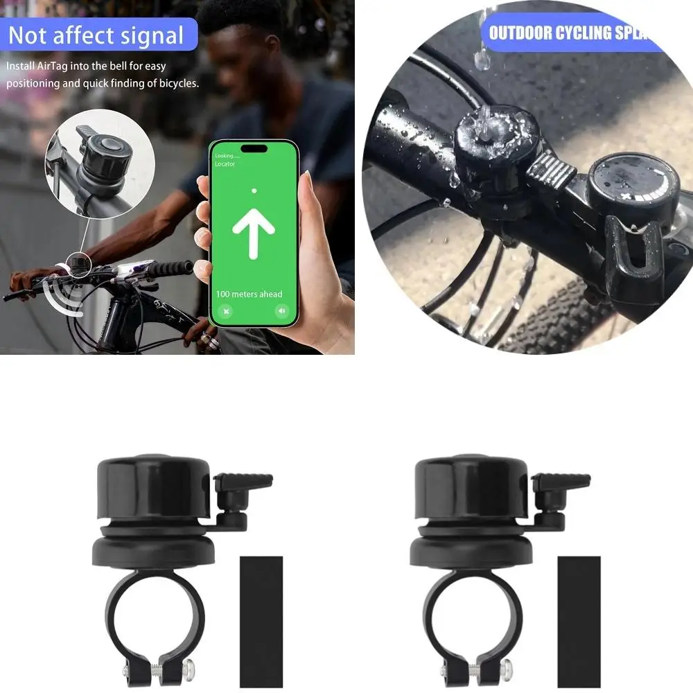 Bicycle Bell for Apple Bike Mount GPS Tracker Waterproof Classic Brass Holder Hides for airtag Under Bike Bell Anti-Theft