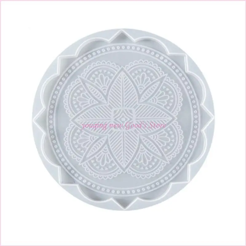 57QA ماندالا لتقوم بها بنفسك قالب كوستر كريستال نازف للإبداع قالب من السيليكون كريستال بالتنقيط تحديد الموقع قالب لتقوم بها