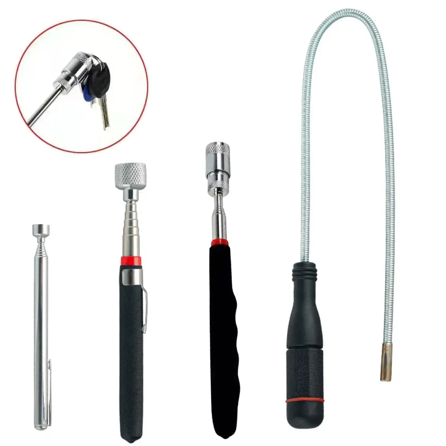Adjustable Pick-Up Rod, Mini Portable Magnetic Pick-Up Tool with Extendable Magnet for Screws, Nuts, and Bolts