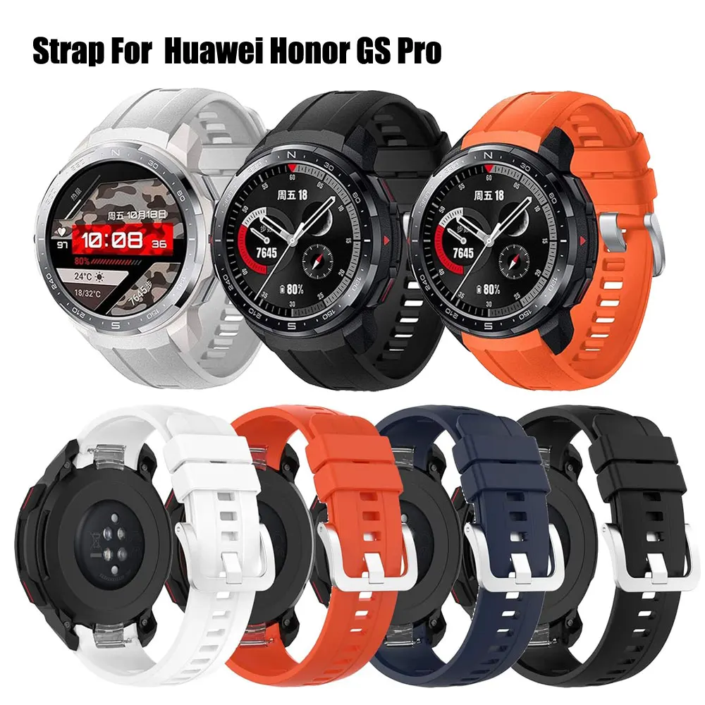 22mm Silicone Sport Bands For Huawei Honor GS Pro Smart Watch Bracelet Soft TPU Wrist Strap For Honor Watch GS Pro