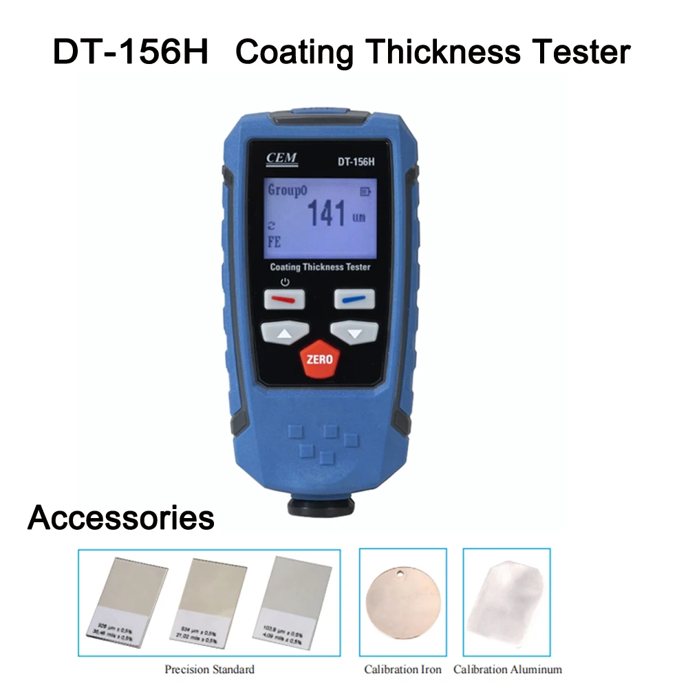 DT-156 USB Digital Paint Coating Thickness Gauge Tester for Cars with Resolution 0.01mil, F/NF Paint Thickness Meter