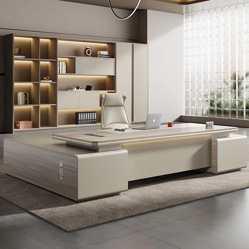 New Chinese Style Light Luxury Simple Modern Boss Executive Desk for Manager Office Meeting Room Work