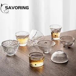 Japanese Style Hammered Glass Small Master Tea Cup Creative Heat Resistant Office Teacup Handmade Transparent Kung Fu Drinkware