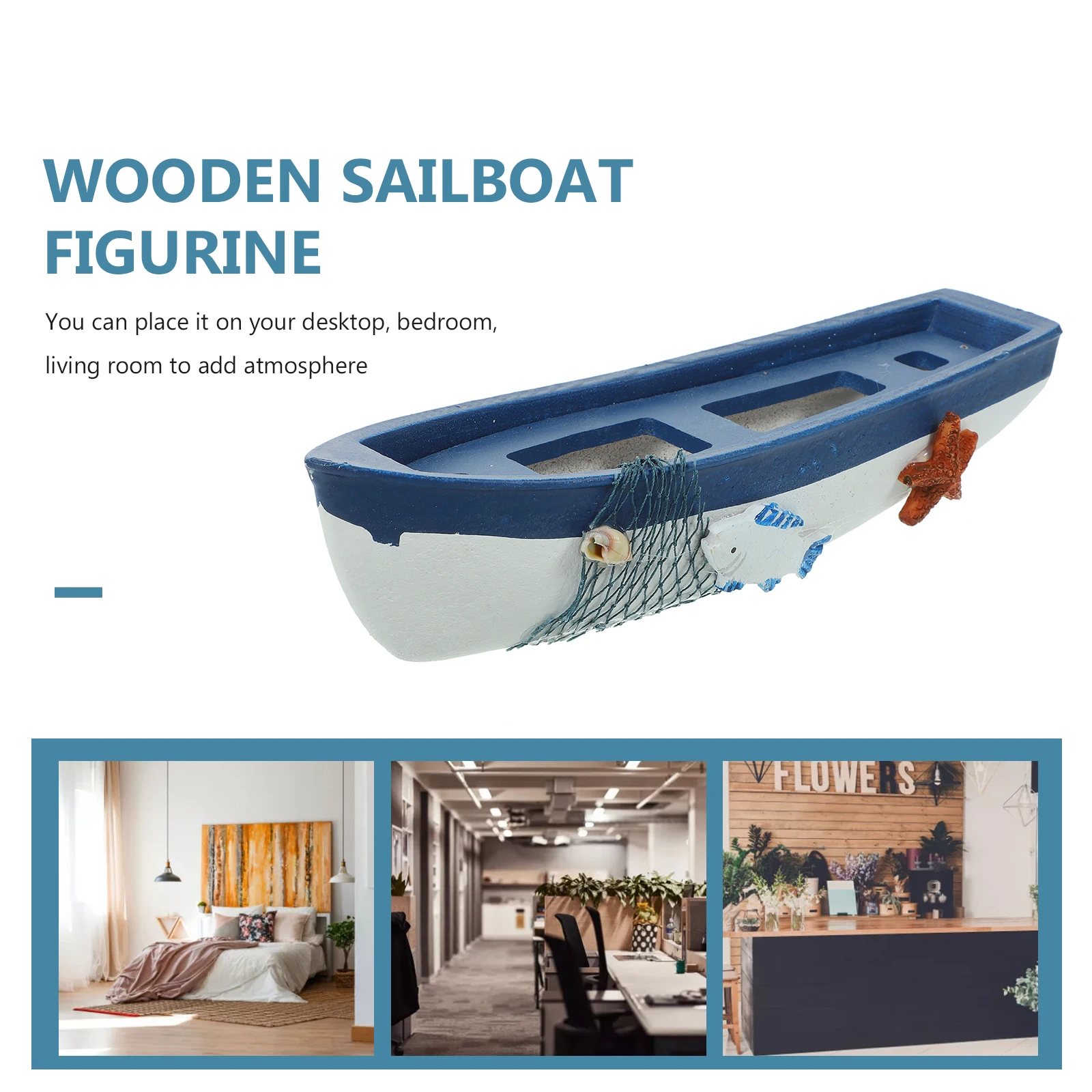 

Mediterranean Style Wooden Pirate Ship Decor Small Size Sailboat Model Home Office Bedroom Living Retro Creative