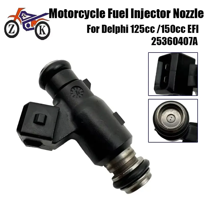 25360407A EFI Motorcycle Fuel Injector Nozzle For Delphi 125cc /150cc Square Insert 2 Holes Fuel Spray Nozzle For Geely MK 2TR