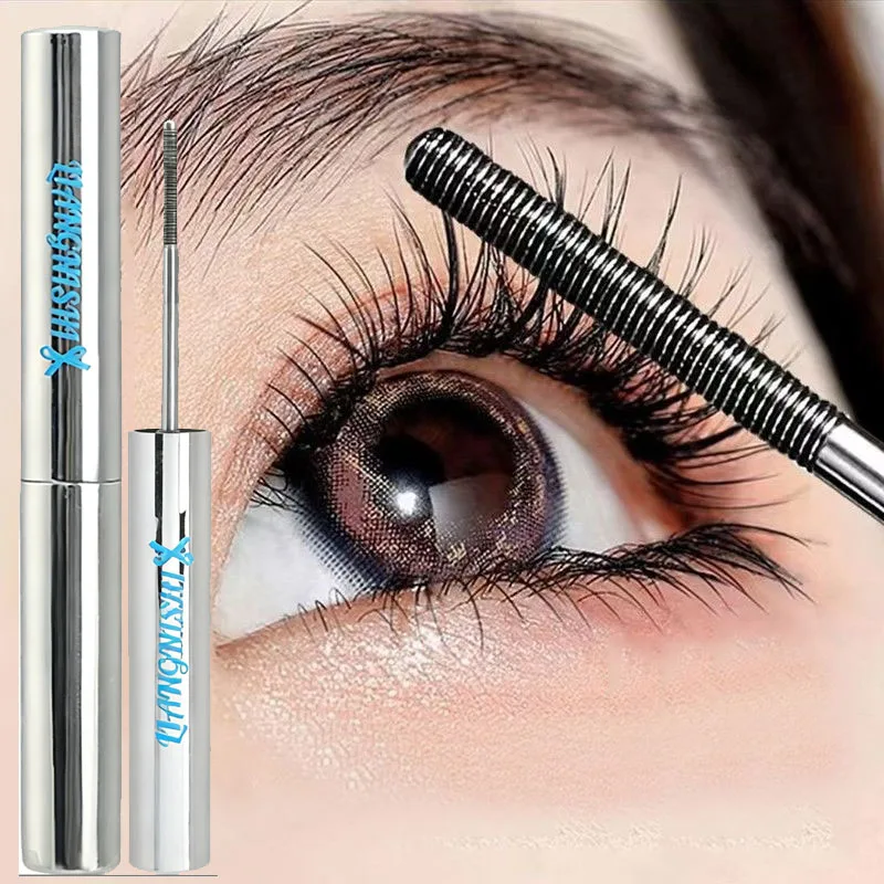 Rímel ultrafino, maquiagem à prova d'água, fibra de seda, alonga os cílios, secagem rápida, fosco, marrom, preto, curvador, comestics