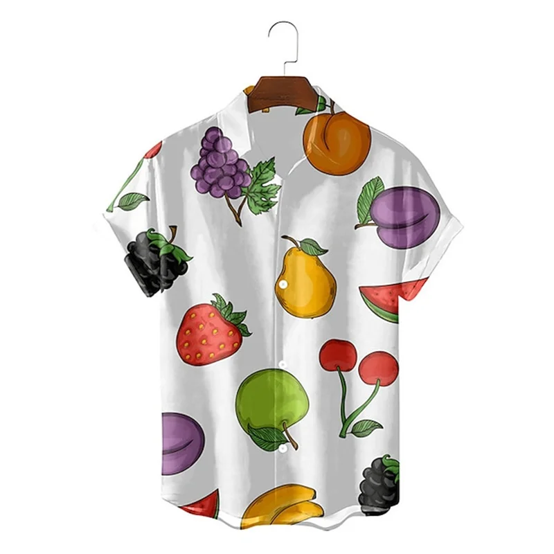 

Hawaiian Cute And Funny Fruit Printing Shirts 3D Printing Shirts Summer Beach Casual Men's Clothing New Loose Breathable Tops