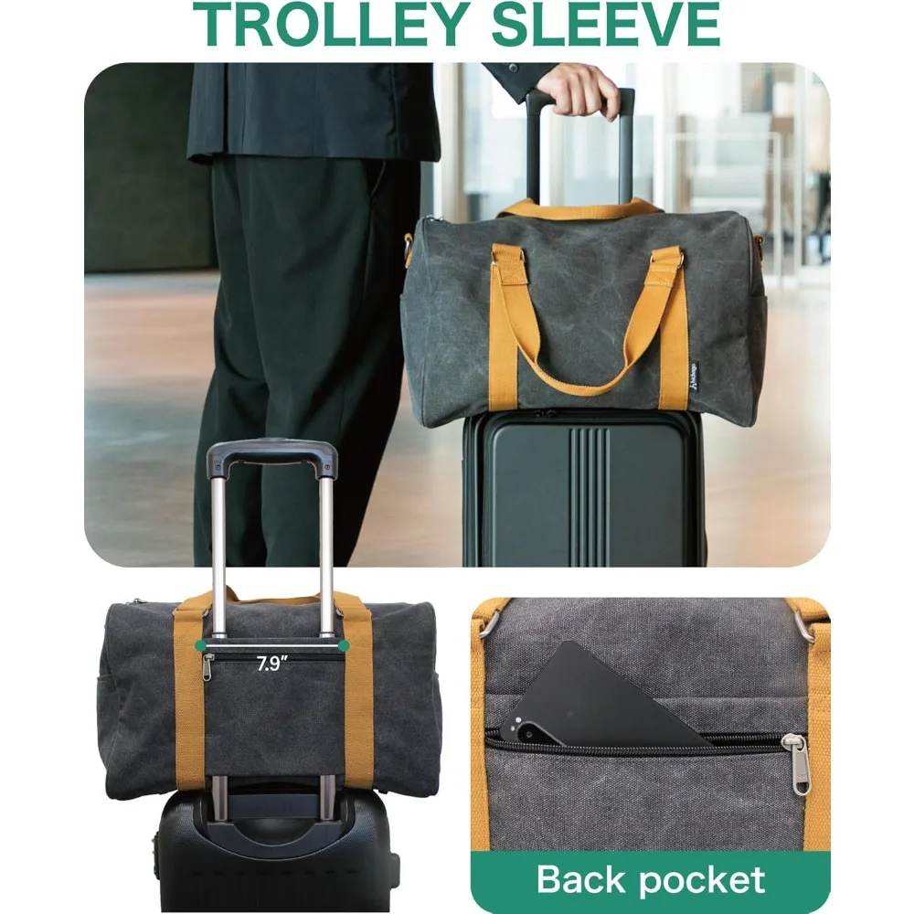 حقائب رياضية للسفر للرجال، واق من المطر لعطلة نهاية الأسبوع للسيدات، حقيبة حمل بأكمام، حقائب كتف قماشية للاستخدام اليومي