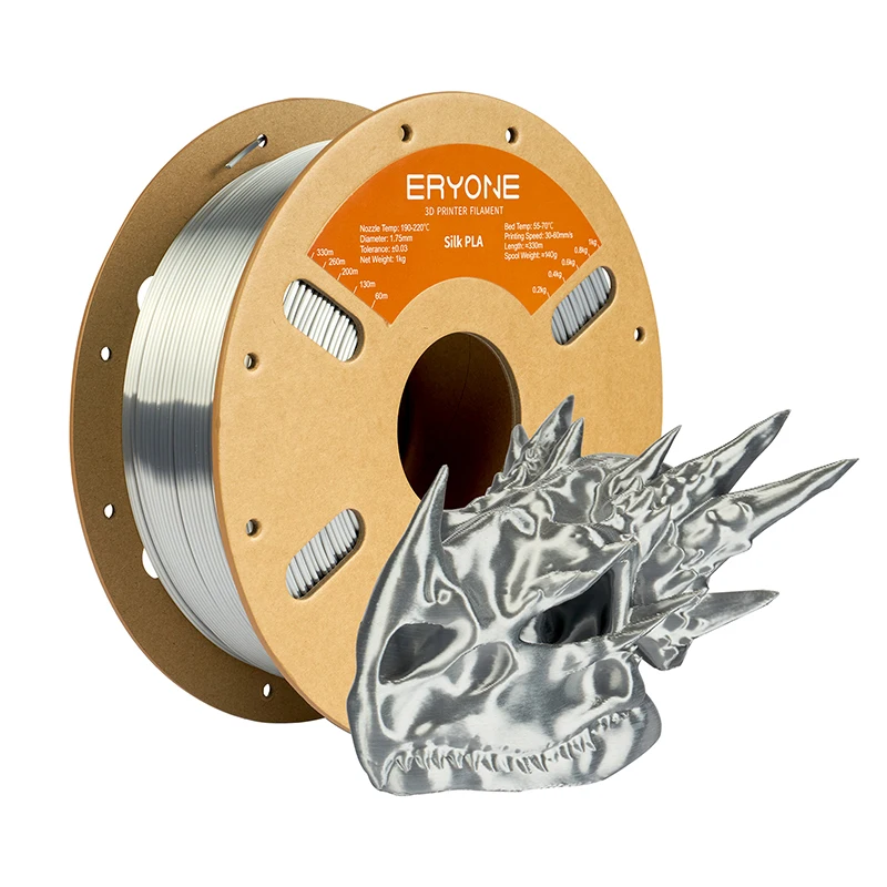

Eryone 1KG Silk PLA Premium Filament 3D Print,1.75mm Multicolor Available 1kg silk pla filament made in china,1KG/Spool