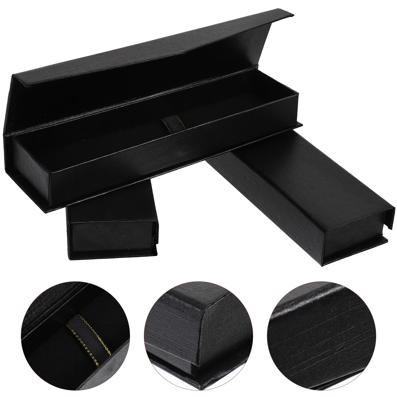 

3 Pcs Pen Case Pencil Package for Organizer Cases Adults Delicate Black Desk Holder