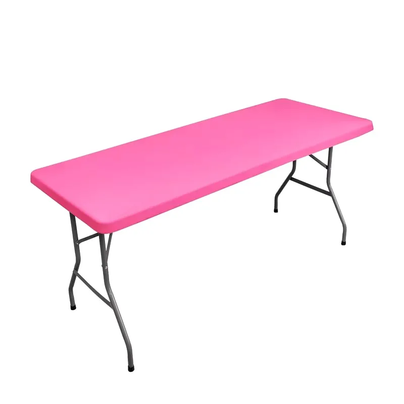 2-piece rectangular spandex tablecloth. Elastic rectangular tablecloth can be washed with water, disposable solid color tableclo