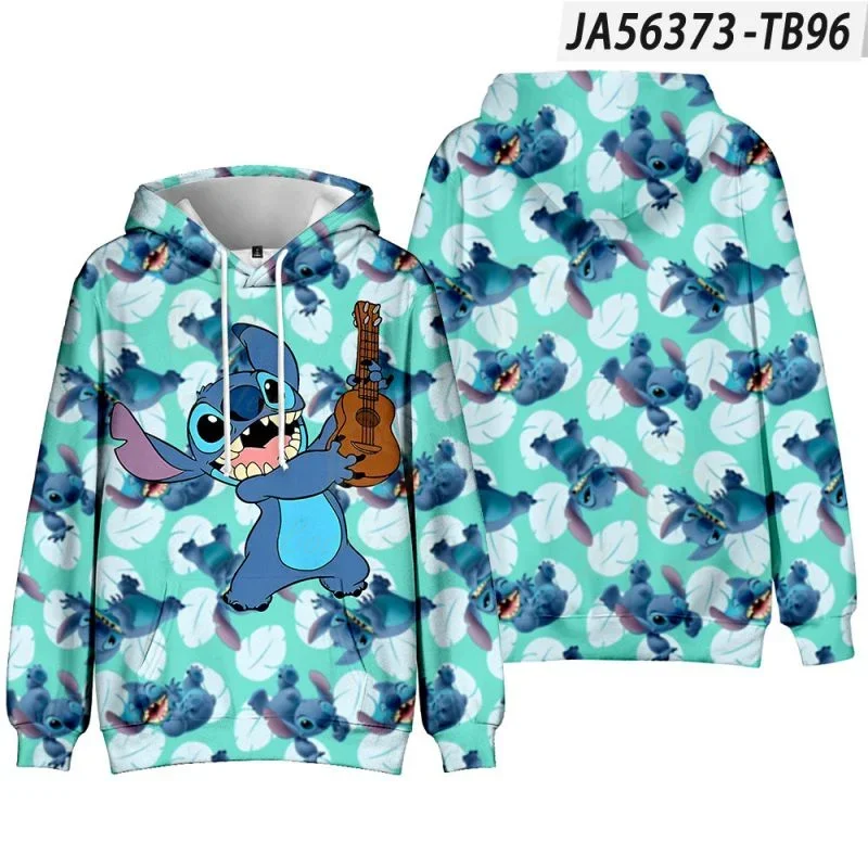 Original Dis Stitch Autumn Winter Hooded Sweater Impression Coat Sweet Anime Cartoon Cosplay Hoodie for Boys Girls