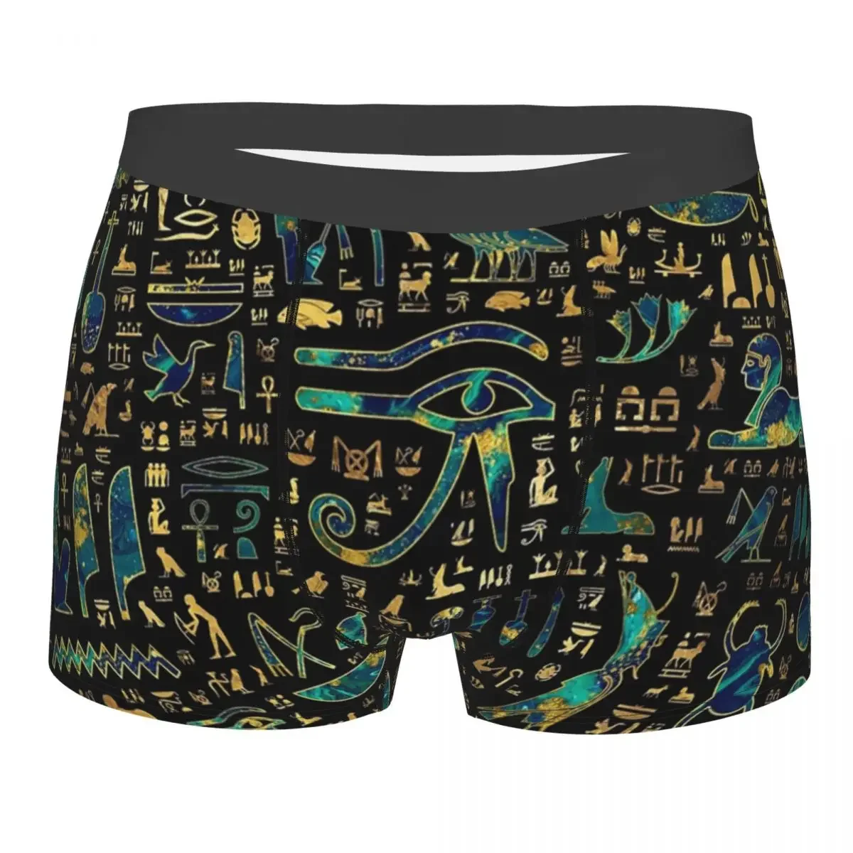 Men Ancient Egyptian Hieroglyphs Underwear Egypt Eye of Horus Funny Boxer Shorts Panties Male Polyester Underpants