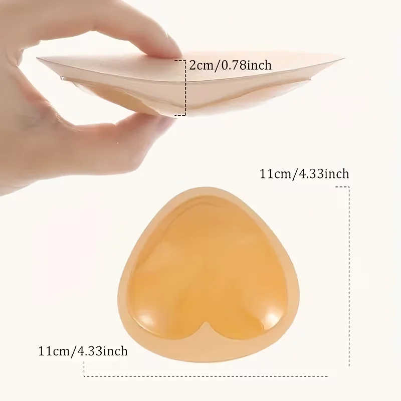 1 Pair Stick-On Adhesive Bra Enhancers - Thick Push-Up Triangle Chest Pads for Women Soft & Self-adhesive  Lingerie Accessories