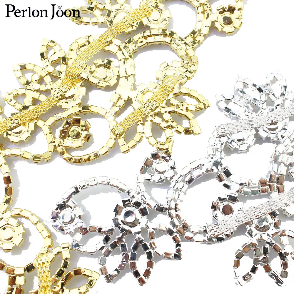 6*4.2in Ab Crystal collar Rhinestone sew-on necklace adornment for Wedding Dress Skirt Flashing Clothing Accessories YL012