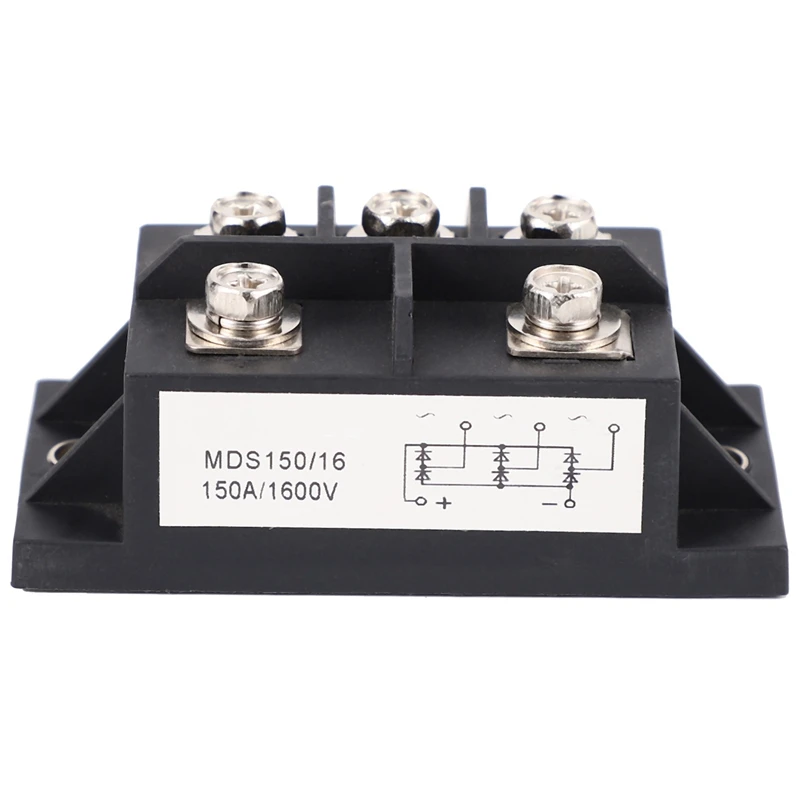 FULL-MDS150A 3-Phase Diode Bridge Rectifier 150A Amp 1600V Copper 150 Celsius 80X40x33mm Metal Case Diode Bridge Control