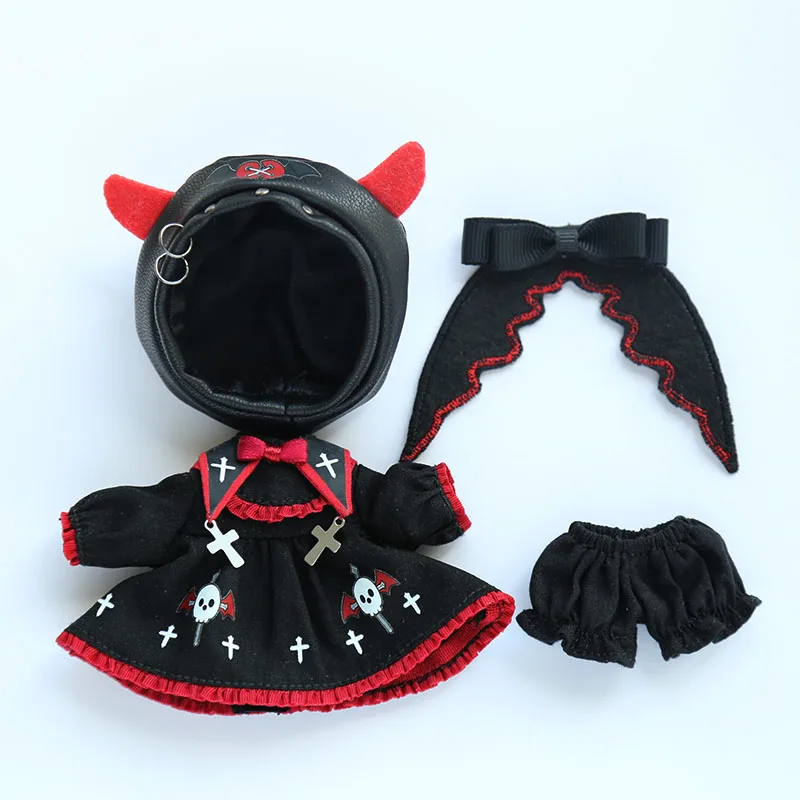 Ob11 Clothes Dark Devil Angel Hat Coat Pants Dress Set Shoes for P9, YMY, Ufdoll, GSC, 1/12BJD, Obitsu11 Doll Accessories Gift