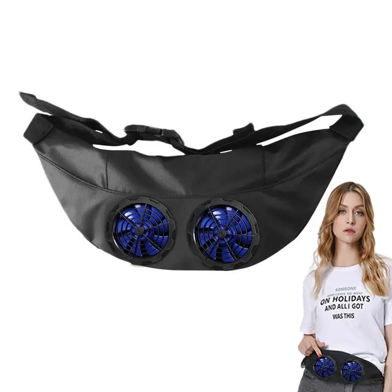 Body Cooling Devices Belt Fan Fanny Pack USB Powered Hands-Free Wearable Portable Body Fan Powerful & Strong Airflow For Fishing