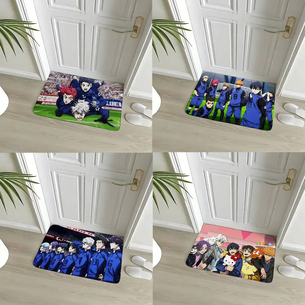 Anime B-blue L-lock-S Cool Carpet Bathroom Anti-slip Mat Door Mat Home Decoration Mat Entrance DoorMat Scratch-resistant DoorMat