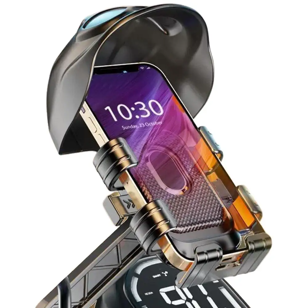 Suporte de Telefone para Motocicleta em Forma de Capacete com Protetor Solar, Antichoque e Antivibração para Scooter, E-Bike e Entregadores