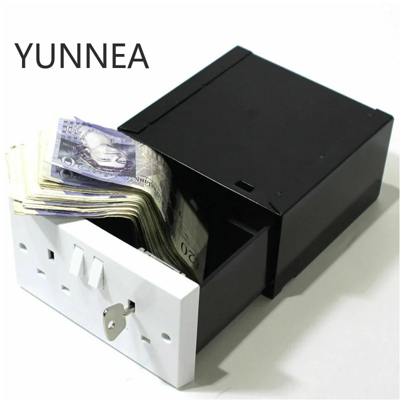 UK Socket Wall Safe Wall Hidden Socket Money Box Household Hidden Storage Secret Stash Security Cash Safe Money Box Hide Money