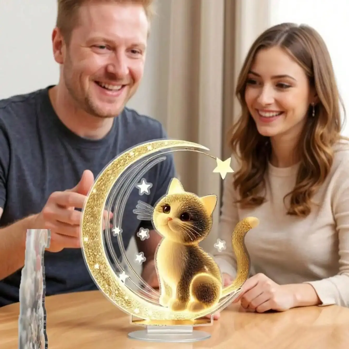 Charming Cat Acrylic Desktop Ornament 1pcs 2D Flat Cat Home Office Decoration No Power Supply Required Charming Cat Acrylic Desktop Ornament 1pcs 2D Flat Cat Home Office Decoration No Power Supply Required