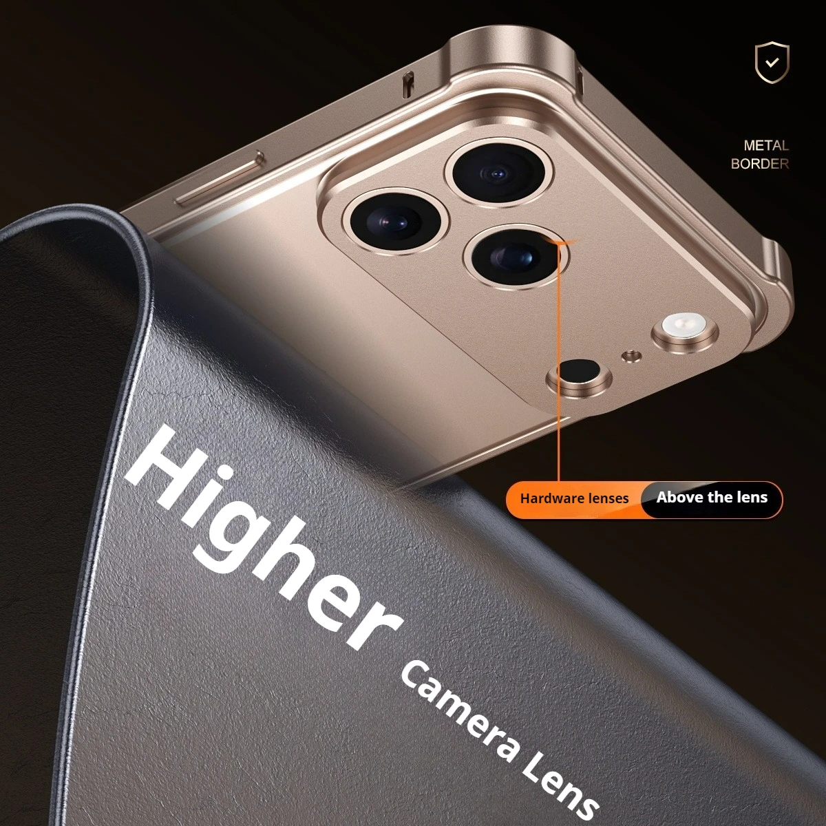 Metalowa ramka ochronna na obiektyw aparatu, etui na telefon iPhone 17 Air 16 15 14 13 12 Pro Max Plus, cztery narożniki odporne na upadki, amortyzujące wstrząsy. — zdjęcie produktu 3