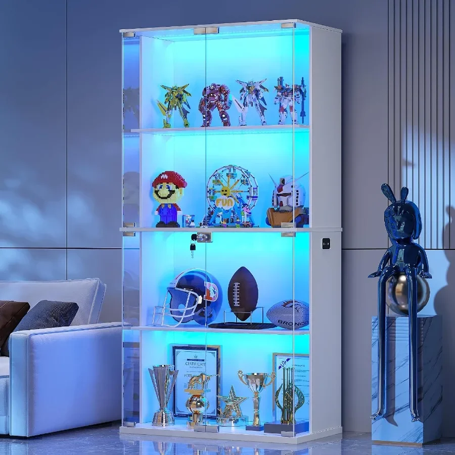 Locking Locking Glass Display Cabinet with LED Lights and Motion Sensor for retail use, tempered glass, black, secure locking mechanism - Aliexpress Deal