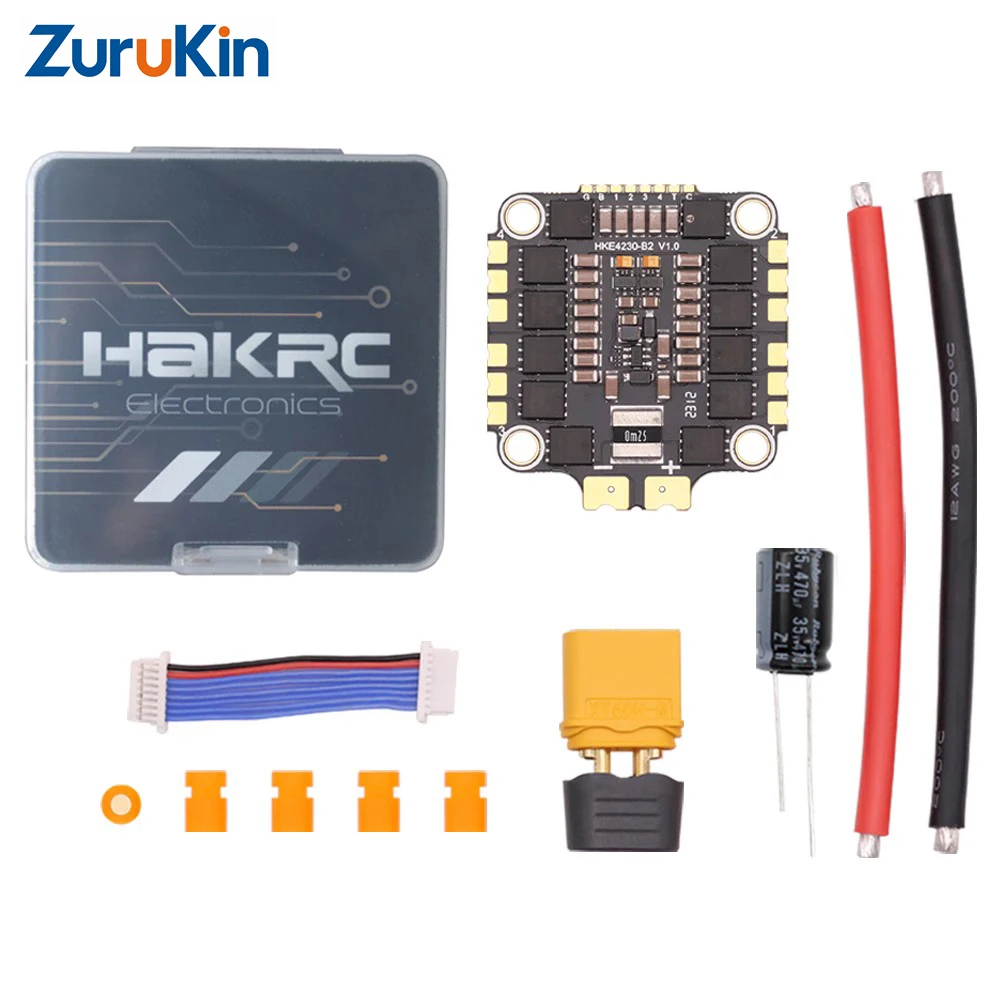 HAKRC 65A 4in1 ESC 2-8S Lipo BLHeli_32 DShot600 30x30mm Dual Pad 2oz Copper with Telemetry for FPV Racing Cinematic LR Drone
