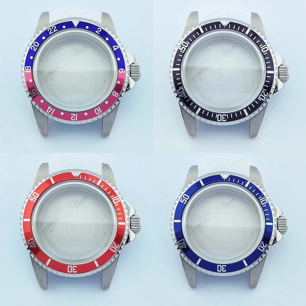 39.5mm Flat Mirror Vintage Case Stainless Steel Retro Case Watch Case for NH35 NH36 Movement Modified Watches Accessories
