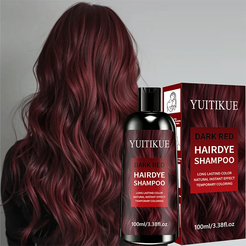Dark Red Hair Dye Shampoo 100ml Long Lasting Natural Instant Effect Temporary Coloring Hair Care Shampoo