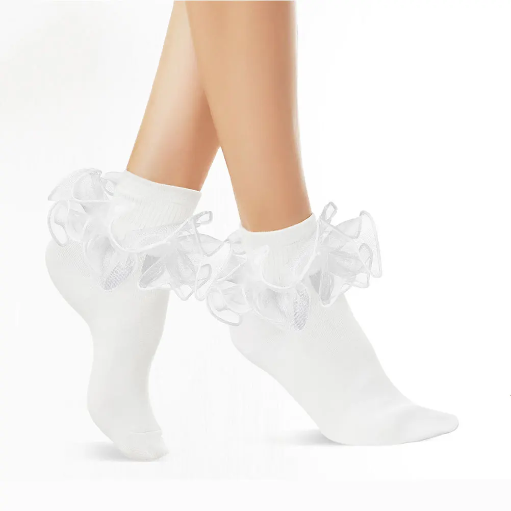 

1 Lace Trim For Girls 4-6 Years Old Thin Breathable Ruffle Ankle Socks Frilly Dress Socks For Toddlers Spring Summer