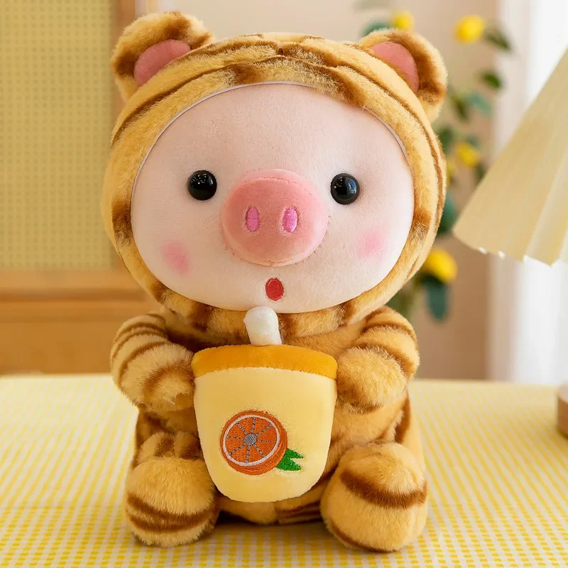 น่ารักนมชาหมูตุ๊กตาของเล่น-การ์ตูนสัตว์ตุ๊กตายัดไส้, Kawaii กบ Plushie, หมอนกอดนุ่มของขวัญ