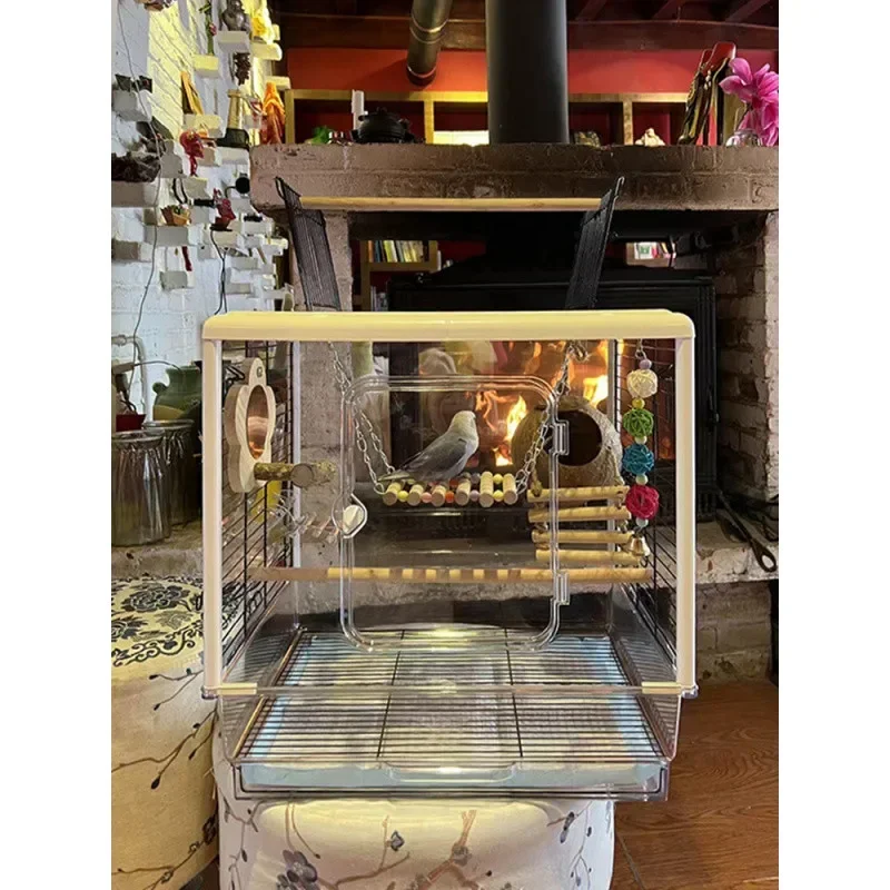 Luxury bird cage large, parrot cage large transparent viewing