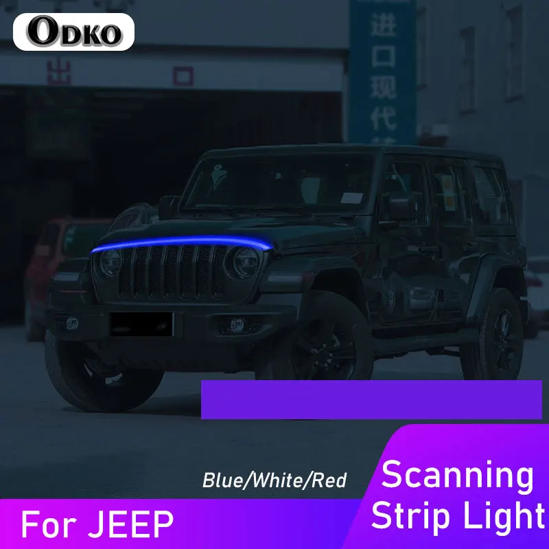 

Светодиодная лента DRL, автомобильный капот для Jeep Grand Cherokee Compass Renegade Liberty, эффект сканирования, дневные ходовые огни, аксессуары