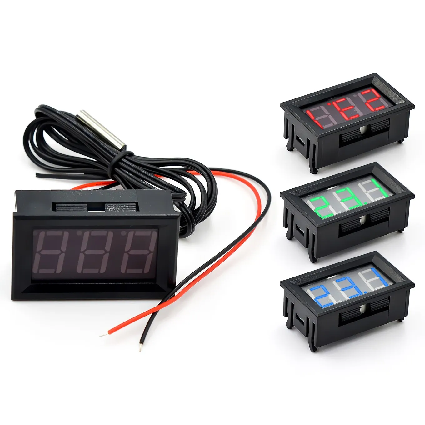 12V Electronic Digital Thermometer LED Display Thermometer Meter Detector Sensor Thermocouple Temp Sensor Tester