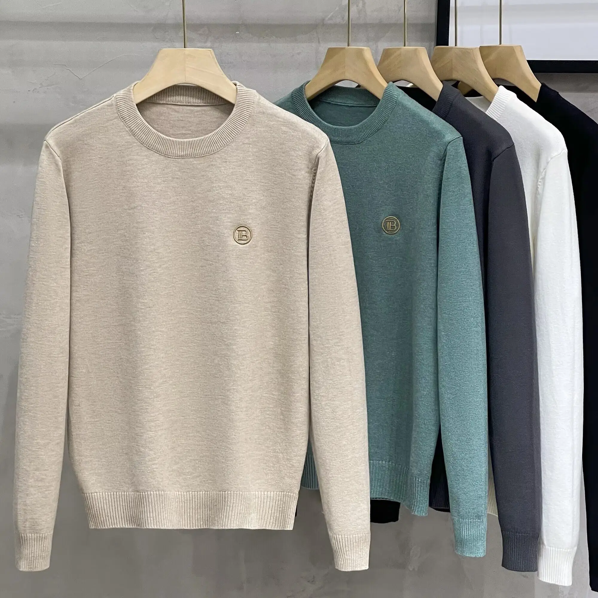 

2025 New Men's Knitted Sweater Trendy Autumn Winter Retro Japanese Sle Base Layer Long Sve round Ne Youthful Energy