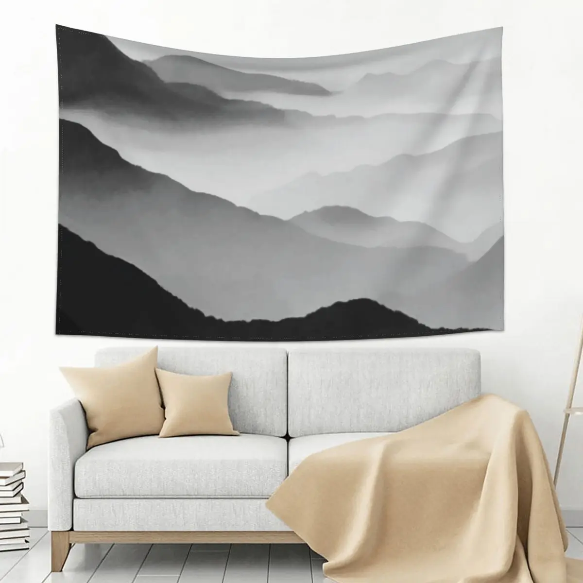 

Misty Mountain Watercolor/ Acrylic Design Tapestry
