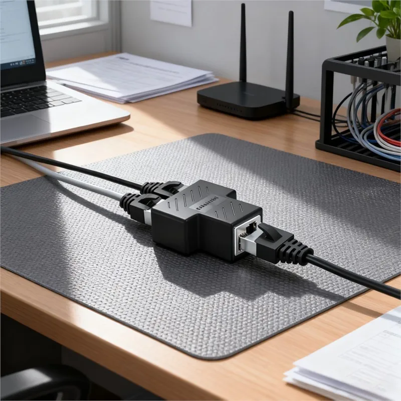 1 To 2 Ways Network Connector Ethernet RJ45 Female Cable Splitter Adapter Distributor Network Extender Adapter C For Laptop C5