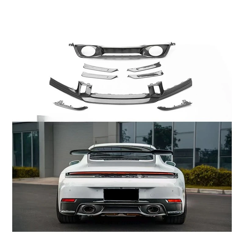 

For 992.2 Aerodynamic Kit Dry Carbon Fiber Front/Rear Lip New Condition Bumper Exhaust Cut-Outs Small Surround Separator