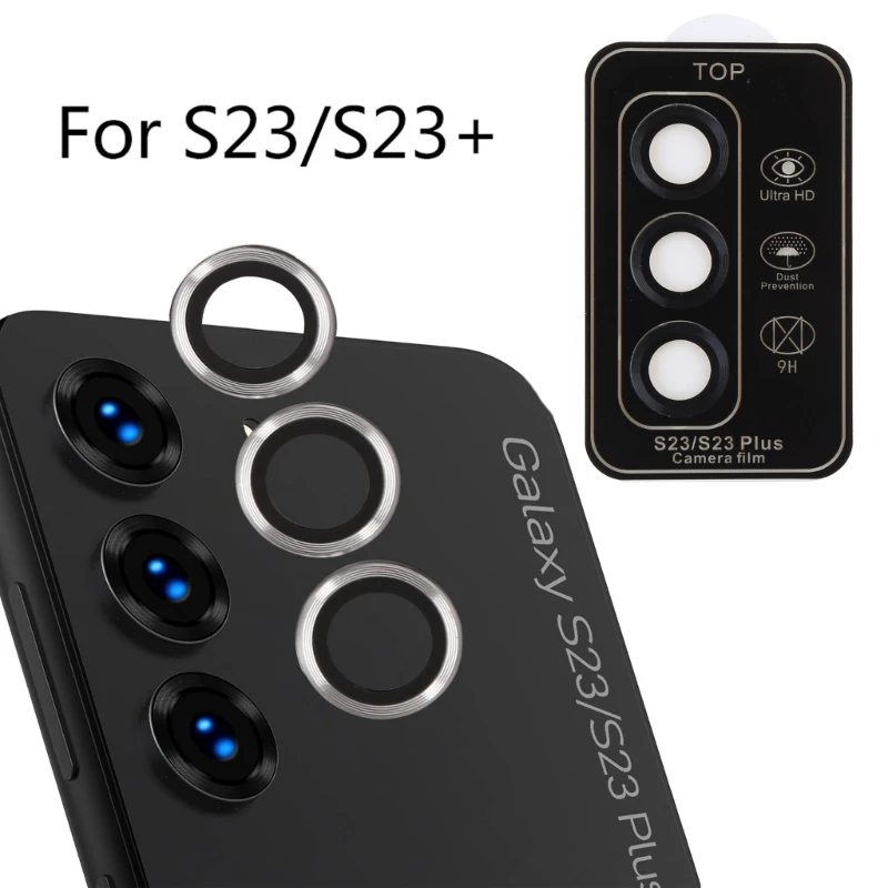 Camera Protective Cover Tempered Glass Ultra-Thin 3D Camera Lens Protector Cellphone Camera Lens Glass for SAMS23/S23+ K1KF