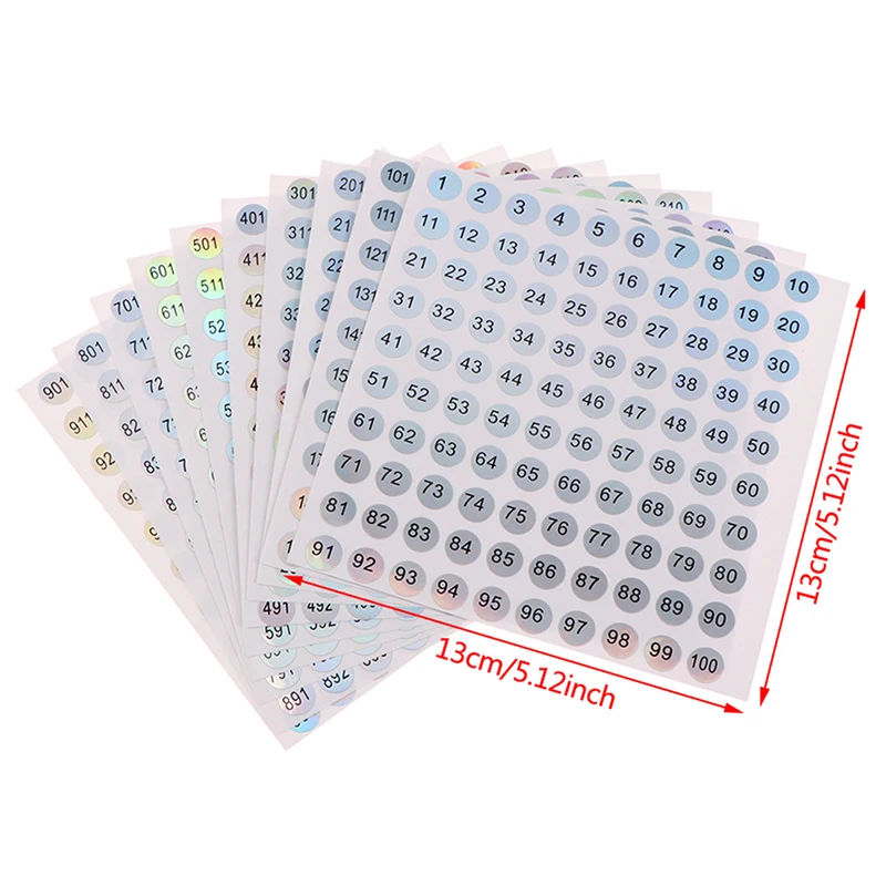 1-1000 Waterproof Digital Label Self-adhesive Number Sticker Nail Polish Tableware Scrapbooking DIY Craft Digital Label Stickers