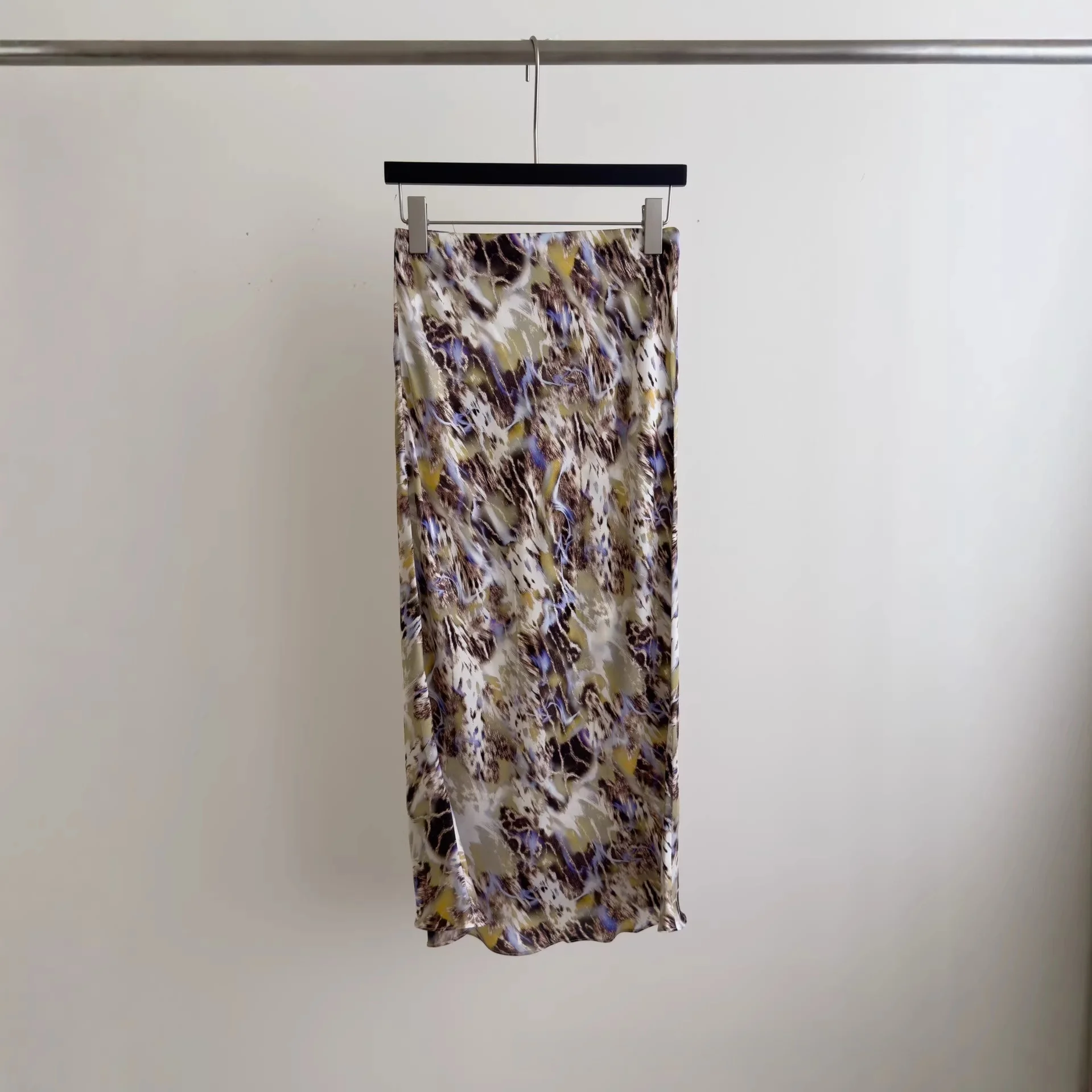 Women's Spring and Summer New All-match Floral Print Twill Skirt