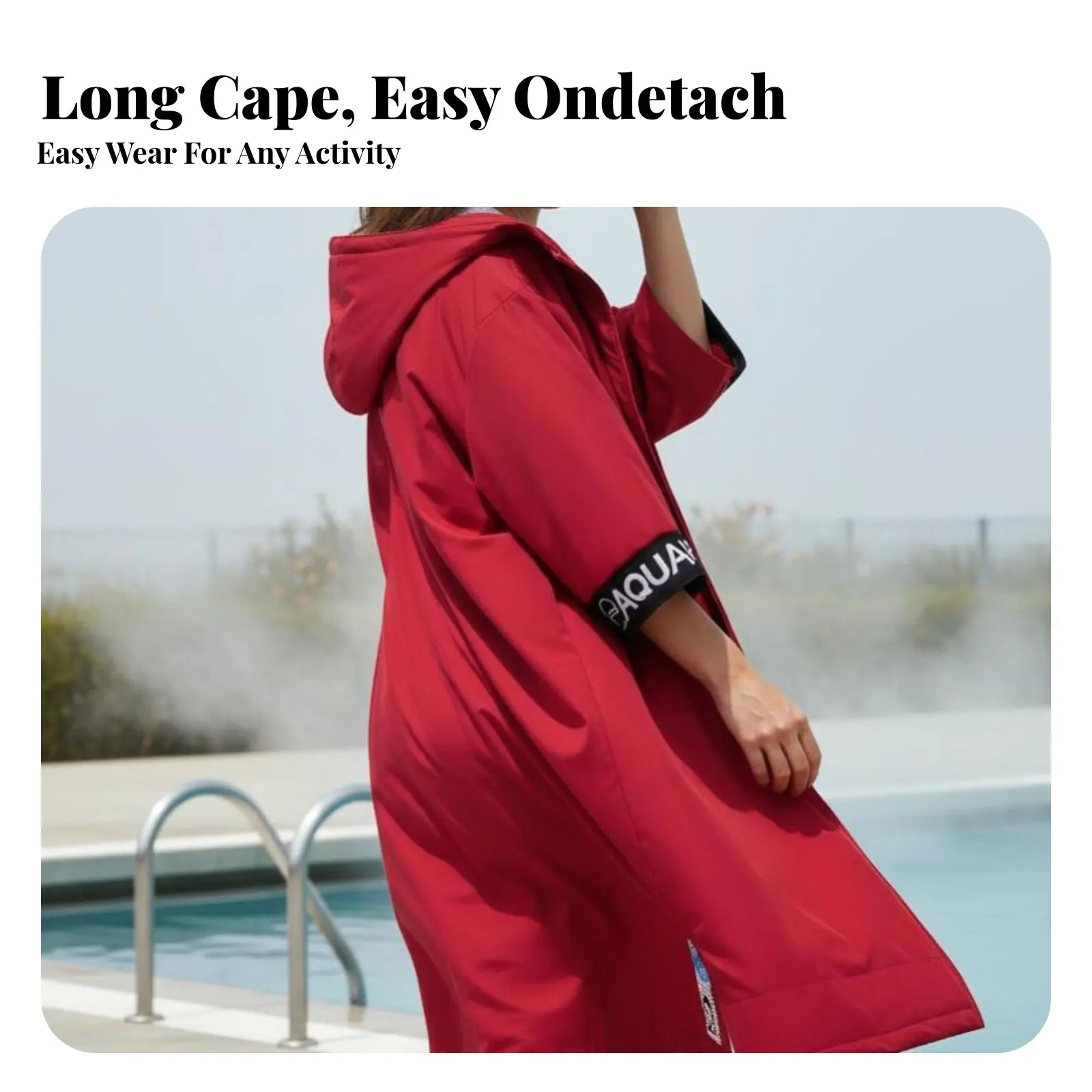 

Кейп для дайвинга, красный зимний термохалат для взрослых, утолщенное полотенце для водных тренировок, с капюшоном, ветрозащитный