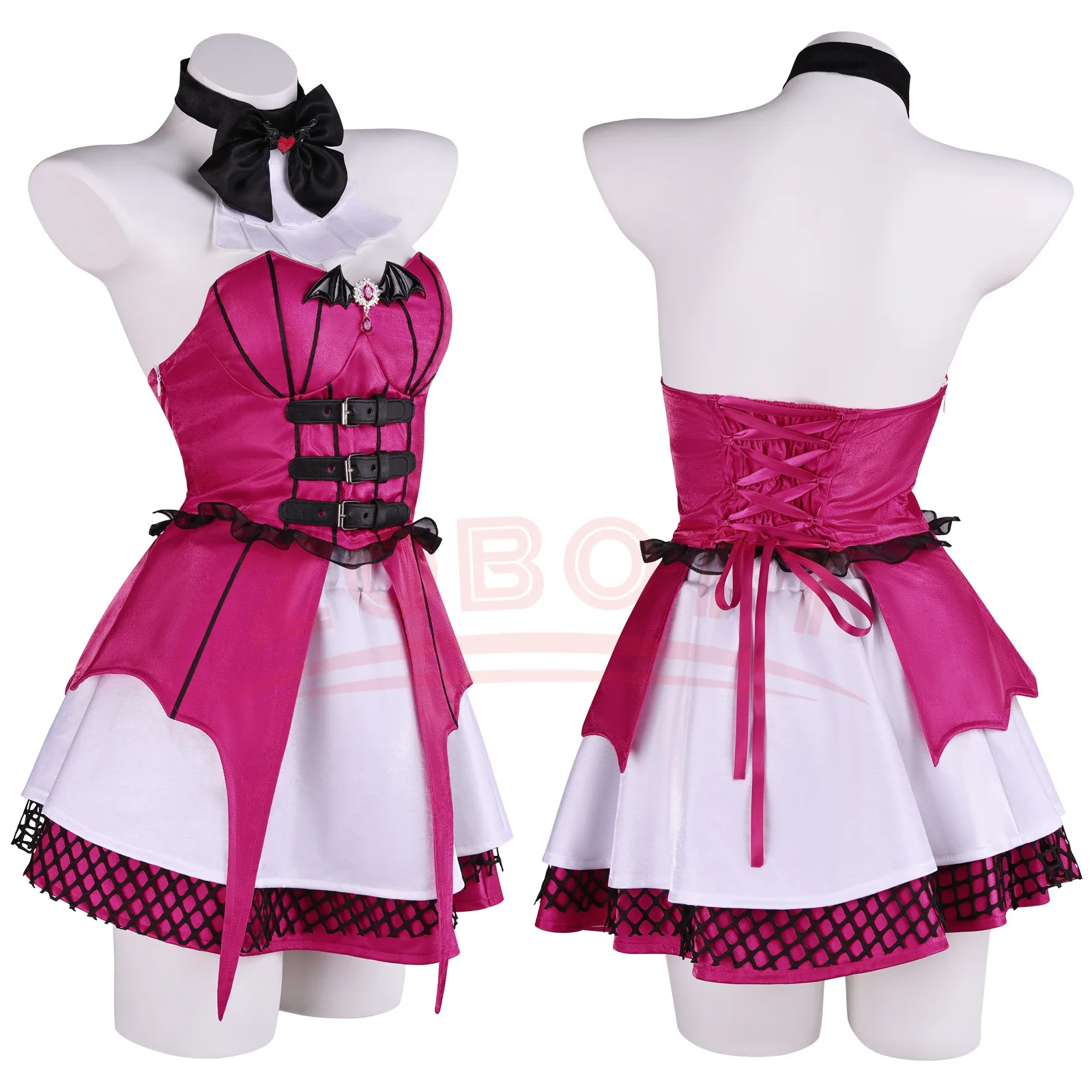 

Vampire Draculaura Cosplay Costume Gothic Style Short Dress Full Suit Y2K Clothes Halloween Carnival Party Roleplay Uniform
